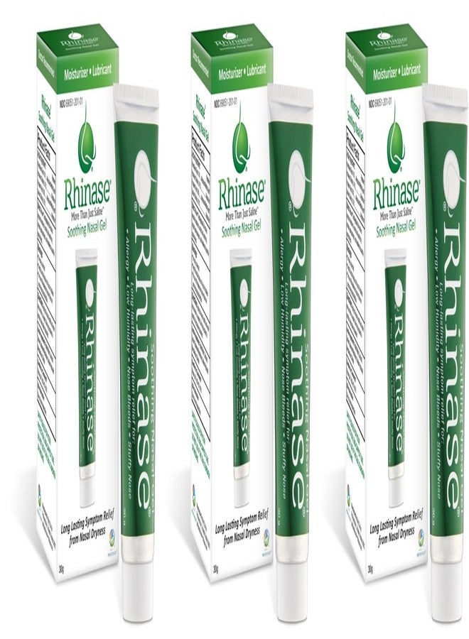 Rhinase Saline Nasal Gel 3 Pack - 1 oz Each - Allergy - Nosebleed - Low Humidity. Great Way to Prevent nosebleeds Caused by Nasal Dryness - Image 1